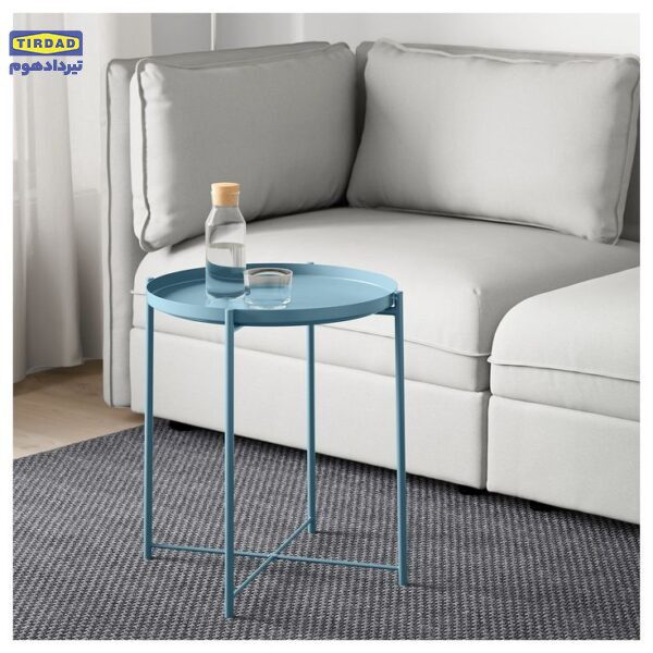 میز عسلی فلزی ایکیا مدل Gladom | میز عسلی فلزی رنگ آبی